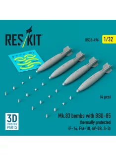   Reskit - Mk.83 bombs with BSU-85 thermally protected (4 pcs) (F-14 F/A-18 AV-8B S-3) (3D printed)