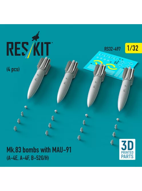 Reskit - Mk.83 bombs with MAU-91 (4 pcs) (A-4E, A-4F, B-52G/H) (3D printed)