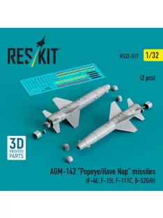   Reskit - AGM-142 Popeye/Have Nap missiles (2 pcs) (F-4E F-15I F-111C B-52G/H) (3D Printed)