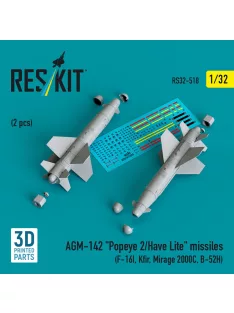   Reskit - AGM-142 Popeye 2/Have Lite missiles (2 pcs) (F-16I, Kfir, Mirage 2000C, B-52H) (3D Printed)
