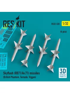   Reskit - Skyflash (RB71/Av.71) missiles (4 pcs) (British Phantom, Tornado, Viggen) (3D Printed)