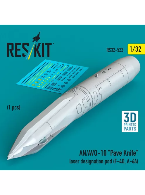 Reskit - AN/AVQ-10 Pave Knife laser designation pod (1 pcs) (F-4D, A-6A) (3D Printed)