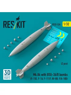   Reskit - Mk.84 with BSU-36/B bombs (2 pcs) (F-15E, F-16, F-111F, AV-8B, F/A-18D) (3D Printed)