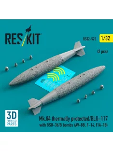   Reskit - Mk.84 thermally protected/BLU-117 with BSU-36/B bombs (2 pcs) (AV-8B, F-14, F/A-18) (3D Printed)
