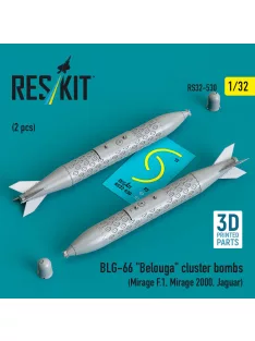   Reskit - BLG-66 Belouga cluster bombs (2 pcs) (Mirage F.1, Mirage 2000, Jaguar) (3D Printed)