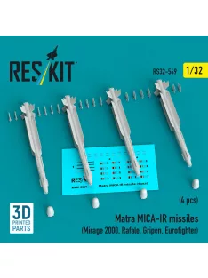   Reskit - Matra MICA-IR missiles (4 pcs) (Mirage 2000, Rafale, Gripen, Eurofighter) (3D Printed)