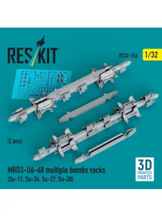   Reskit - MBD3-U6-68 multiple bombs racks (2 pcs) (Su-17, Su-24, Su-27, Su-30) (3D Printed)