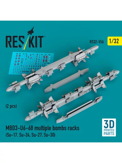 Reskit - MBD3-U6-68 multiple bombs racks (2 pcs) (Su-17, Su-24, Su-27, Su-30) (3D Printed)