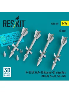   Reskit - R-27ER (AA-10 Alamo-C) missiles (4 pcs) (MiG-29 Su-27 Yak-141) (3D Printed)