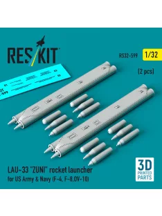   Reskit - LAU-33 ZUNI rocket launcher for US Army & Navy (2 pcs) (F-4 F-8 OV-10) (3D Printed)