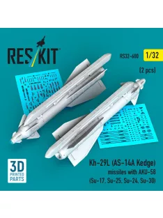   Reskit - Kh-29L (AS-14A Kedge) missiles with AKU-58 (2 pcs) (Su-17 Su-25 Su-24 Su-30) (3D Printed)