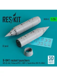   Reskit - B-8M1 rocket launchers (2 pcs) (MT-LB UAZ Pickup w/ZPU-2 BMP-2 Toyota Hilux BTR-70 URAL) (3D Printed)