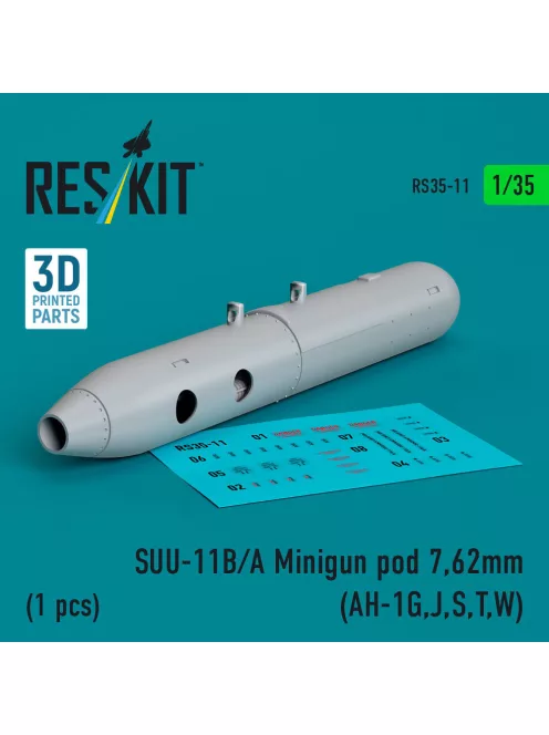 Reskit - SUU-11B/A Minigun pod 7,62mm (1 pcs) (AH-1G,J,S,T,W) (3D printed)
