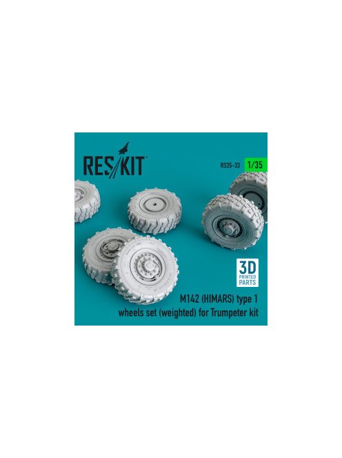 Reskit - M142 (HIMARS) type 1 wheels set (weighted) for Trumpeter kit (1/35)