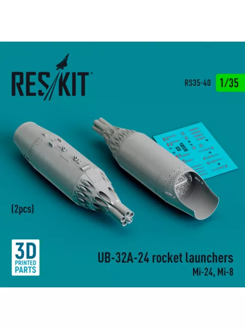 Reskit - UB-32A-24 rocket launchers (2 pcs) (Mi-24, Mi-8) (3D Printed) (1/35)