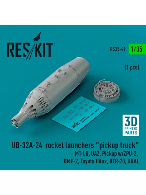 Reskit - UB-32A-24  rocket launchers "pickup truck" (1 pcs) (MT-LB, UAZ, Pickup w/ZPU-2,  BMP-2, Toyota Hilux