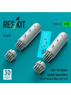   Reskit - LAU-3A Hydra rocket launchers for US Army & Navy (a/c & h) (2pcs) (3D Printed)