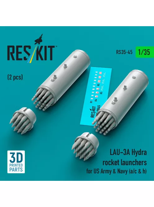Reskit - LAU-3A Hydra rocket launchers for US Army & Navy (a/c & h) (2pcs) (3D Printed)