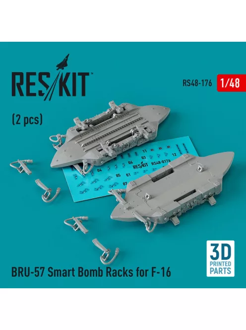 Reskit - BRU-57 Smart Bomb Racks for F-16 (2 pcs) (3D Printed)