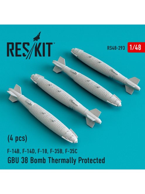 Reskit - GBU-38 bombs thermally protected (4 pcs) (F-14B, F-14D, F-18,F-35B,F-35C) (1/48)