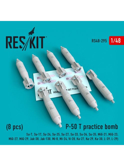 Reskit - P-50 T practice bombs (8 pcs)(Su-7, Su-17, Su-24, Su-25, Su-27, Su-33, Su-34, Su-35, MiG-21, MiG-23,