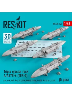   Reskit - Triple ejector rack A/A37B-6 (TER-7) (5 pcs) (A-4, A-6, A-7, F-4, S-3, F-8, F-84F, F-100, F-105, F-15, A-1, A-10) (3D Printed)