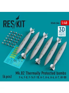  Reskit - Mk.82 thermally protected bombs (6 pcs) (F-4 F-8 F-14 F-18 A-1 A-4 A-6 A-7 AV-8B) (3D Printed)