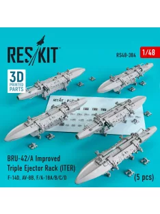   Reskit - BRU-42/A Improved Triple Ejector Rack (ITER) (5 pcs) (F-14D AV-8B F/A-18A/B/C/D) (3D Printed)