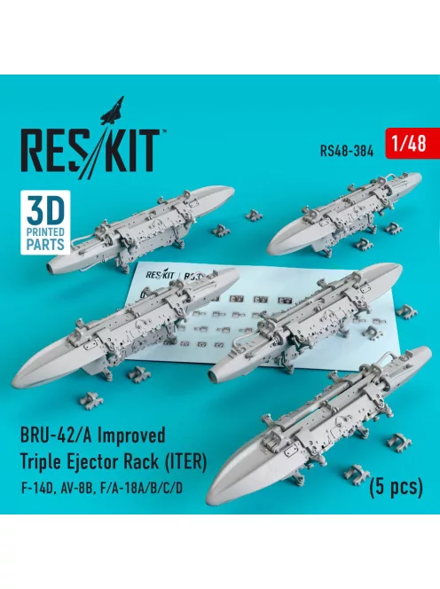 Reskit - BRU-42/A Improved Triple Ejector Rack (ITER) (5 pcs) (F-14D AV-8B F/A-18A/B/C/D) (3D Printed)
