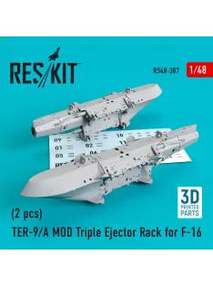   Reskit - TER-9/A MOD Triple Ejector Rack for F-16 (2 pcs) (3D Printed)