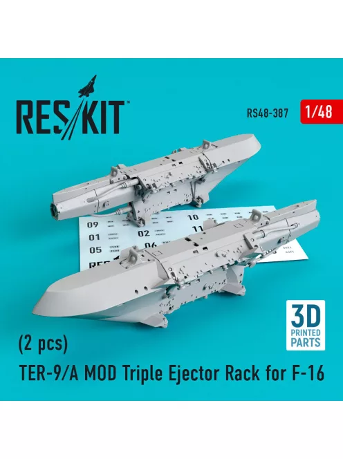 Reskit - TER-9/A MOD Triple Ejector Rack for F-16 (2 pcs) (3D Printed)
