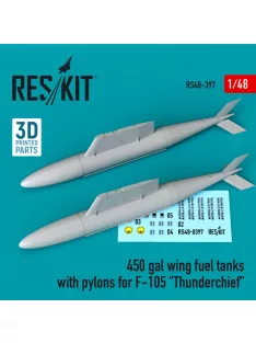   Reskit - 450 gal wing fuel tanks with pylons for F-105 Thunderchief (2 pcs)