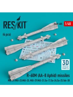   Reskit - R-60М (AA-8 Aphid) missiles (4 pcs) (MiG-21,MiG-23,MiG-25, MiG-29,MiG-31,Su-17,Su-24,Su-25,Yak-38) (