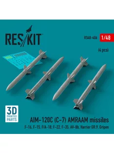   Reskit - AIM-120C (C-7) AMRAAM missiles (4 pcs) (F-16 F-15 F/A-18 F-22 F-35 AV-8b Harrier GR.9 Gripen) (3D Printed)