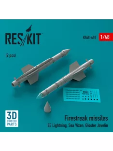  Reskit - Firestreak missiles (2pcs) (EE Lightning, Sea Vixen, Gloster Javelin) (3D Printed) (1/48)