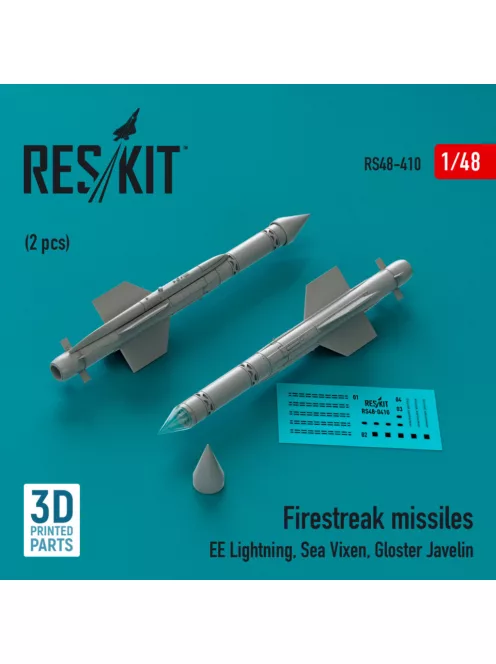 Reskit - Firestreak missiles (2pcs) (EE Lightning, Sea Vixen, Gloster Javelin) (3D Printed) (1/48)