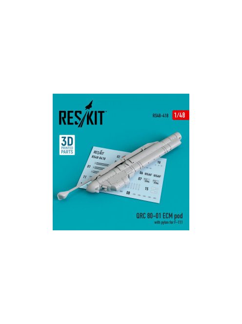 Reskit - QRC 80-01 ECM pod with pylon for F-111 (3D Printed) (1/48)