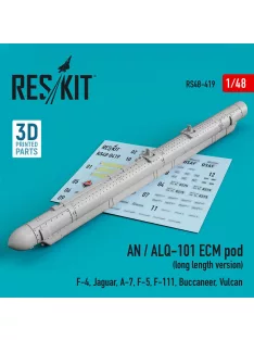   Reskit - AN / ALQ-101 ECM pod (long length version) (F-4, Jaguar, A-7, F-5, F-111, Buccaneer, Vulcan) (3D Printed)