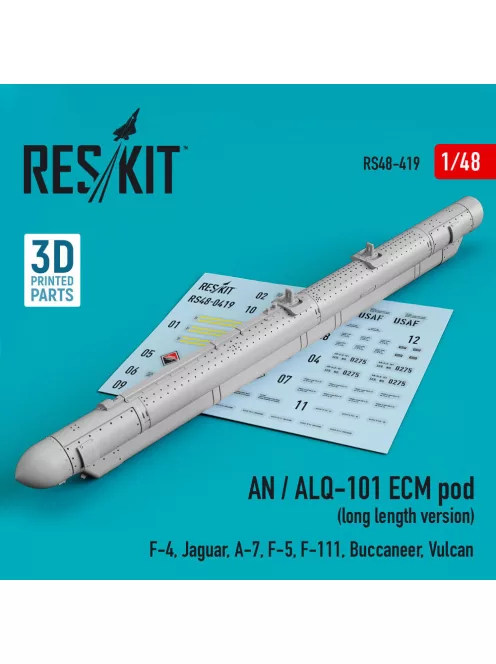 Reskit - AN / ALQ-101 ECM pod (long length version) (F-4, Jaguar, A-7, F-5, F-111, Buccaneer, Vulcan) (3D Printed)