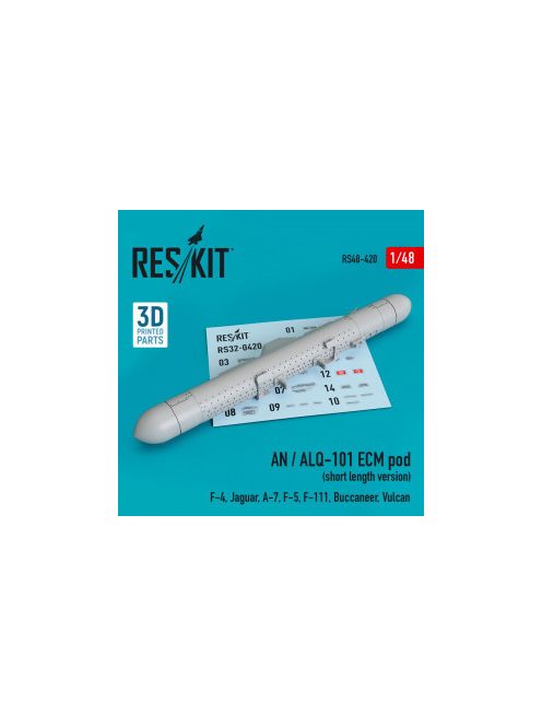 Reskit - AN / ALQ-101 ECM pod (short length version) (F-4, Jaguar, A-7, F-5, F-111, Buccaneer, Vulcan) (3D Pr