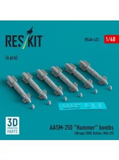   Reskit - AASM-250 Hammer (6 pcs) (Mirage 2000 Rafale MiG-29) (3D Printed)