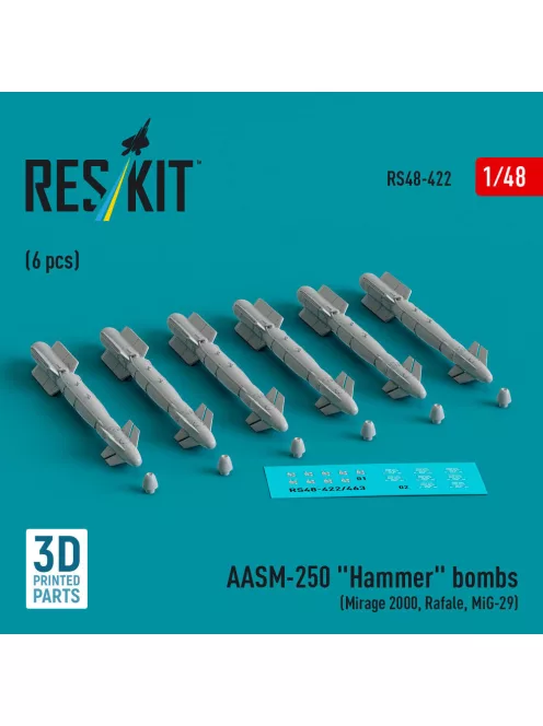 Reskit - AASM-250 Hammer (6 pcs) (Mirage 2000 Rafale MiG-29) (3D Printed)