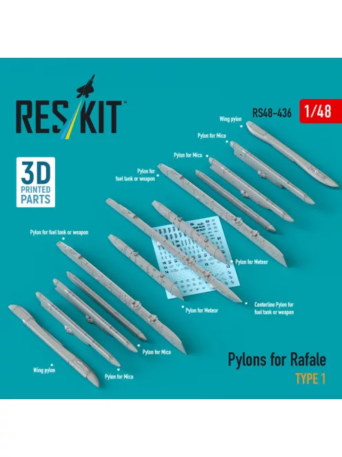Reskit - Pylons for Rafale type 1 (3D Printed)