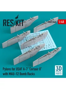   Reskit - Pylons for USAF A-7 Corsair II with MAU-12 Bomb Racks (3D Printed)