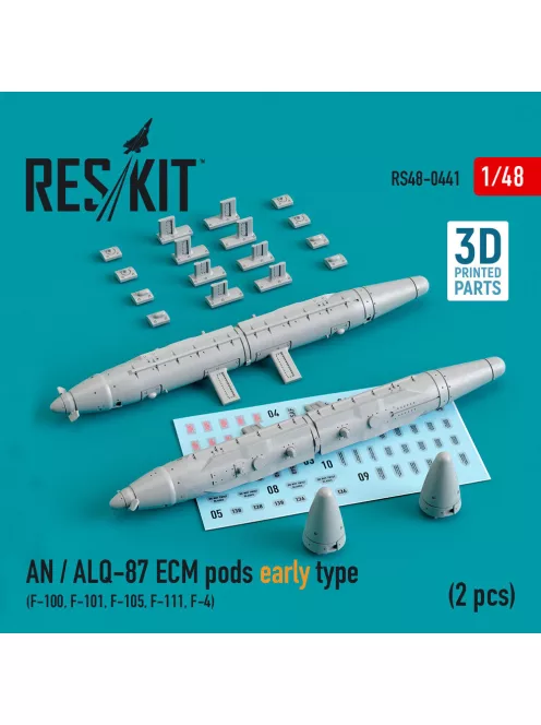 Reskit - AN / ALQ-87 ECM pods early type (2 pcs) (F-100, F-101, F-105, F-111, F-4) (3D Printed)