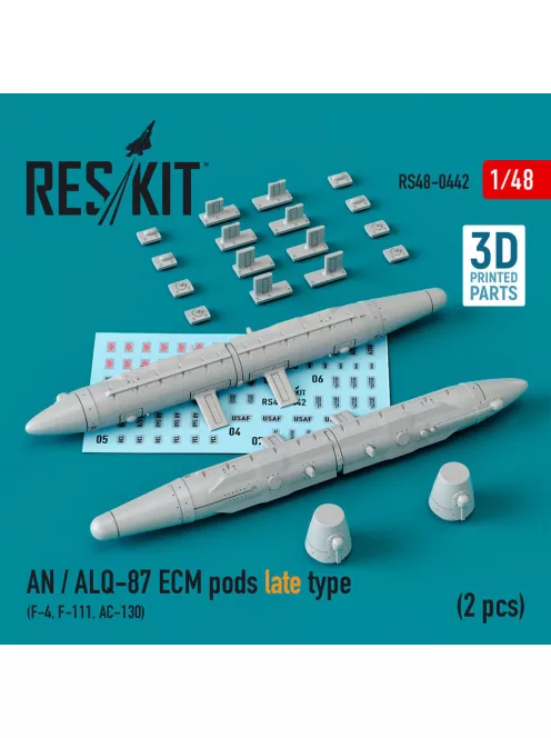 Reskit - AN / ALQ-87 ECM pods late type (2 pcs) (F-4, F-111, AC-130) (3D Printed)