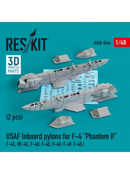 Reskit - USAF Inboard pylons for F-4 Phantom II (2 pcs) (F-4?, RF-4?, F-4D, F-4?, F-4G, F-4F, F-4EJ) (3D Printed)