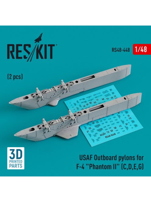 Reskit - USAF Outboard pylons for F-4 "Phantom II" (C,D,E,G) (2 pcs) (3D Printed) (1/48)