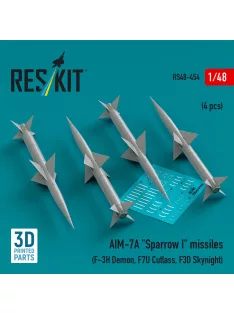   Reskit - AIM-7A Sparrow I missiles (4 pcs) (F-3H Demon, F7U Cutlass, F3D Skynight) (3D Printed)