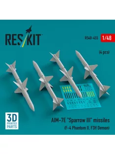   Reskit - AIM-7E Sparrow III missiles (4 pcs) (F-4 Phantom II, F3H Demon) (3D Printed)